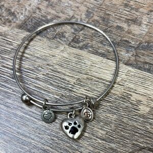Brighton Silver Charm Bracelet with Heart and Paw Charms